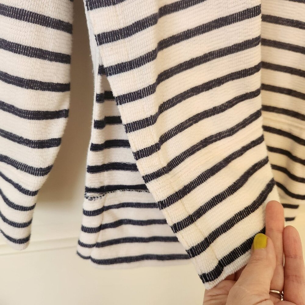 Aerie Striped Oversized Sweater Shirt Blue White Summer Pool Beach Spring Small - Picture 4 of 10
